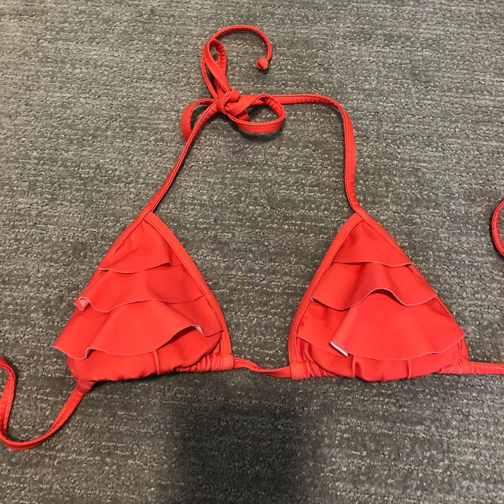 Hot pink wavy bikini top S